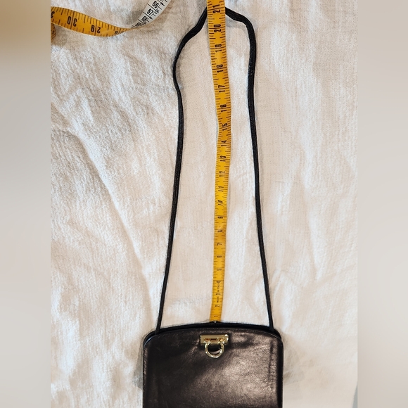 High Fashion Made in Italy Black Leather Bag Purse Crossbody Vintage Classic - Picture 14 of 15
